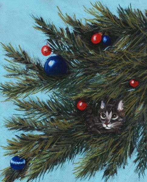 New Year's cat painting