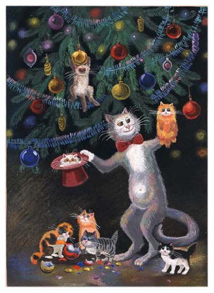 New Year's cat painting