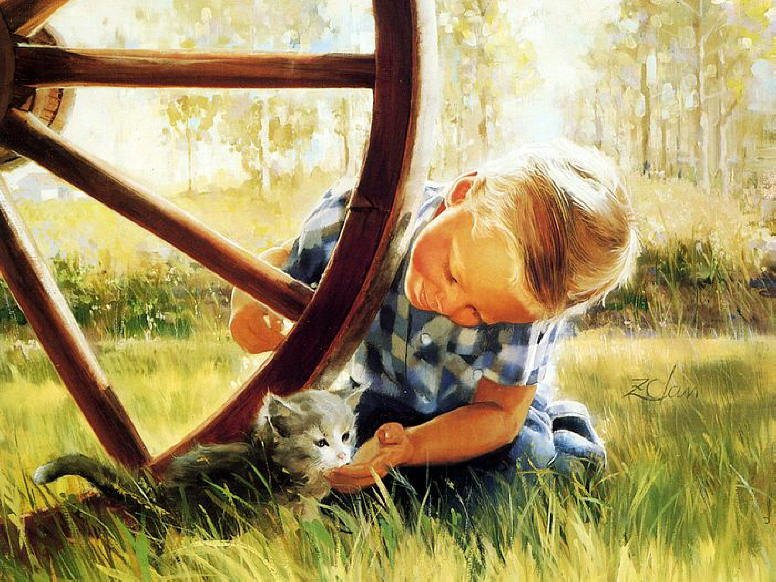 Painting of kittens. Donald Zolan